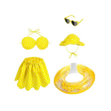 (Yellow) Summer Goose Outfit – Hawaiian Bikini Set for Patio Lawn Decor