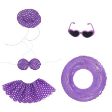 (Purple) Summer Goose Outfit – Hawaiian Bikini Set for Patio Lawn Decor