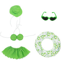 (Green) Summer Goose Outfit – Hawaiian Bikini Set for Patio Lawn Decor