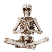 (C) Yoga Skeleton Resin Statue – 3 Poses Gothic – for Halloween Party & Garden Decor