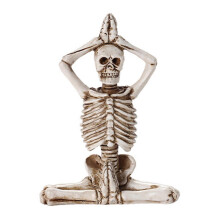 (A) Yoga Skeleton Resin Statue – 3 Poses Gothic – for Halloween Party & Garden Decor