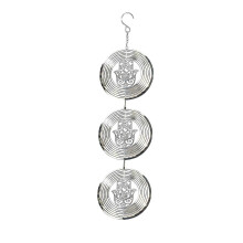 Stainless Steel Bird Deterrent Wind Spinner – Hamsa Eye Design – for Garden & Yard