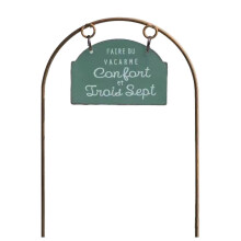 (B) Vintage Iron Arched Garden Stake – Weather-proof – for Flower Pot & Bed Decor