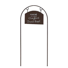 (D) Vintage Iron Arched Garden Stake – Weather-proof – for Flower Pot & Bed Decor