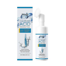 Gentle Foaming Face Wash, Deep Cleansing Facial Cleanser with Brush, Hyaluronic Acid Moisturizing & Non-Irritating Control Pore Cleaner for Sensitive