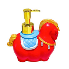 (Red) Horse Design Soap Dispenser – with Gold Pump – for Bathroom Decor
