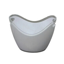 (8L, White) Double Layer Ice Bucket – 4L/8L with Handles – for Cocktail & Beverage Parties