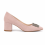(37, Beige) Low Heels Matching Shoes and Bag Set 7