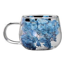 (150ML B) Double Wall Glass Mug – Set of 4 – for Hot Cold Beverages