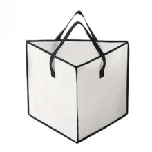 (White) Triangle Hanger Storage Bag - Dustproof with Handles - for Closet Wardrobe Organization