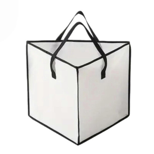 (White) Triangle Hanger Storage Bag - Dustproof with Handles - for Closet Wardrobe Organization