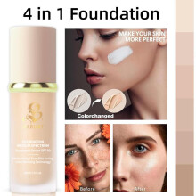(Skin tone) BARUBT Spectrum Color-Changing Foundation Long-Lasting Concealer Natural Lightweight SPF50+ Temperature Adaptive Shine Control