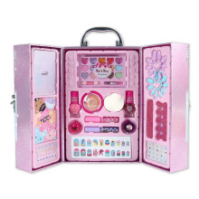 (Pink) Kids Pretend Play Makeup Set Cosmetic Box Lipstick Girl Princess Toy, Safe Washable, Birthday Gift