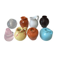 (B) Mini Resin Vase Magnets – Set of 8 – for Fridge Decor
