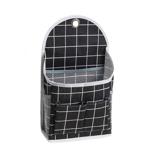 (Black) Wall Hanging Storage Bag – with Pockets – for Bedside Dormitory