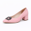(38, Pink) Low Heels Matching Shoes and Bag Set 5