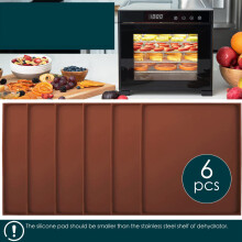 6 Pack Silicone Dehydrator Sheets Non Stick Square Dehydrator Trays for Meat Vegetables Fruit Food Dryer Mat