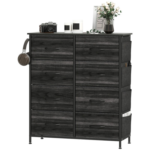 Chest of Eight Fabric Drawers - Black 1