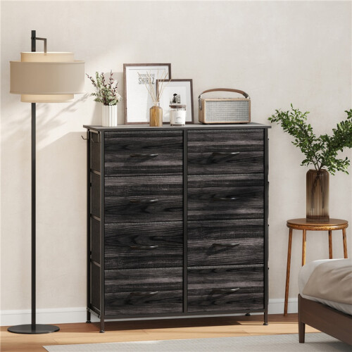 Chest of Eight Fabric Drawers - Black 2