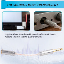 Audio Adapter Cable 4.4mm Female to 6.35mm Male to Female HIFI Decoding Audio Stereo HiFi Balance Conversion Cable