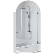 Arched Bathroom Mirror Cabinet with Adjustable Glass Shelves - White