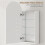 Arched Bathroom Mirror Cabinet with Adjustable Glass Shelves - White 7