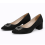 (41, Black) Low Heels Matching Shoes and Bag Set 3