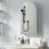 Arched Bathroom Mirror Cabinet with Adjustable Glass Shelves - White 4
