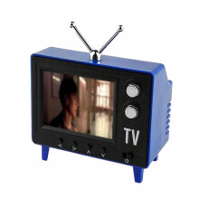 Miniature TV with Storage Plays Real Videos for Doll House and Diorama Decor with Realistic Detail