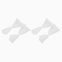 Elegant Micro Miniature Window Curtain Decoration for Dollhouse DIY 2 Piece Set White Fabric