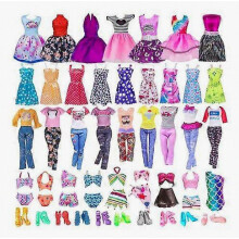 32-Piece Doll Clothes and Accessories Set, Soft Safe Fabric Outfit Collection for 11.5 Inch Dolls