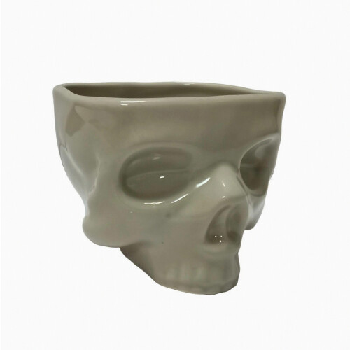 Skull Design Ceramic Head Shaped Serving Bowl for Halloween Parties, Decorative Snack Bowl