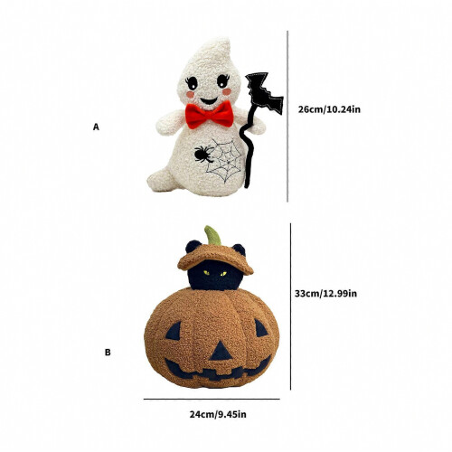 Plush Halloween Pillow for Sofa, Bed and Office Use, Cozy Multicolor Decorative Cushion Gift 2