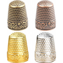 4 Pieces Metal Sewing Thimble, Finger Protector for Hand Sewing and Embroidery, Durable DIY Sewing Accessory