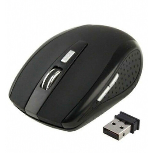 Wireless 6D Optical Computer Mouse, Ergonomic Black Cordless Mouse for Laptop and Desktop Use