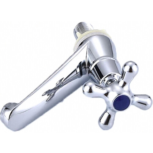 Rubinetto singolo per acqua fredda, cromato, per lavabo, bagno, WC e cucina. 1