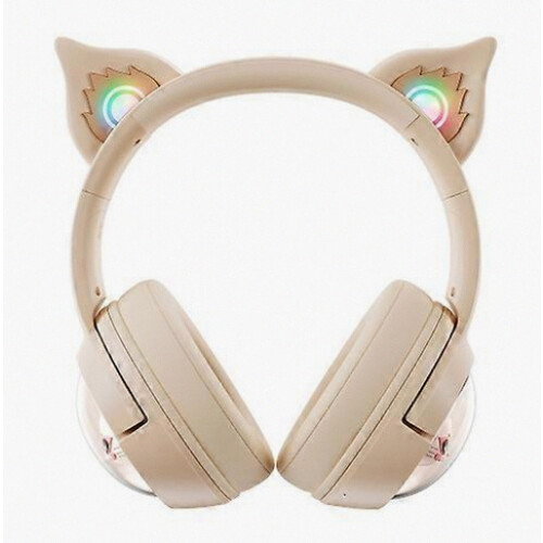B5 Cat Ear Design USB-C Type-C RGB Wireless Bluetooth HiFi Headset with Adjustable Headband and Built-In Microphone