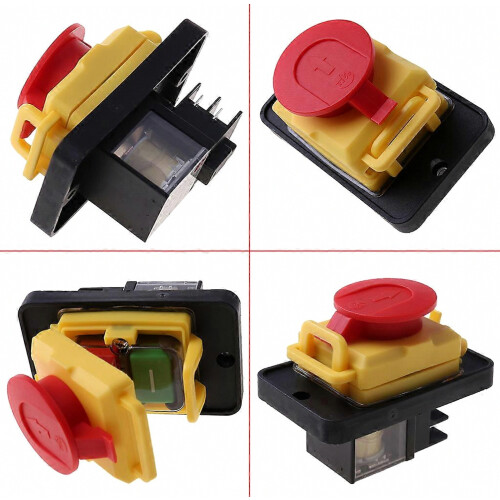 250V 4 Pin Waterproof Magnetic Start Stop No Volt Release Push Button Switch for Industrial Equipment 1