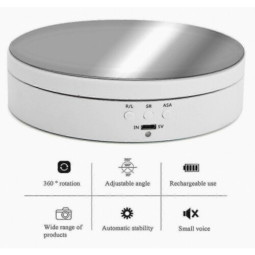 Electric Display Table, Three Speed Adjustable Angle Intelligent Charging Rotating Jewelry Display Turntable 1