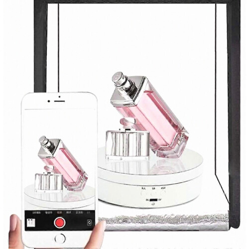 Electric Display Table, Three Speed Adjustable Angle Intelligent Charging Rotating Jewelry Display Turntable 2
