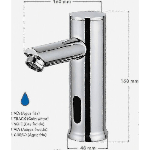 Automatic Sensor Electronic Basin Faucet for Cold Water, Touchless Bathroom Sink Tap, Chrome Finish 1