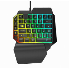 Einhand-Gaming-Tastatur mit RGB-Hintergrundbeleuchtung, tragbares ergonomisches Mini-Gamepad für PC und Laptop