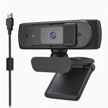 USB-Webcam 2,5K 5MP für PC mit Autofokus, Lichtkorrektur, zwei Mikrofonen und Sichtschutzabdeckung