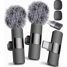 Langaton minimikrofoni iPhone-, iPad- ja Android-laitteille, uusin malli, kompakti Plug and Play -äänitallennustyökalu
