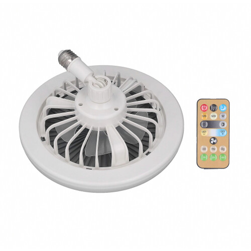 Small Ceiling Fan with Light, Remote Control, E27 Lamp Holder, Adjustable Speed, Enclosed Fan, 85265V 1