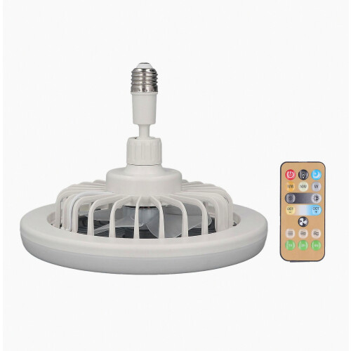 Small Ceiling Fan with Light, Remote Control, E27 Lamp Holder, Adjustable Speed, Enclosed Fan, 85265V 2