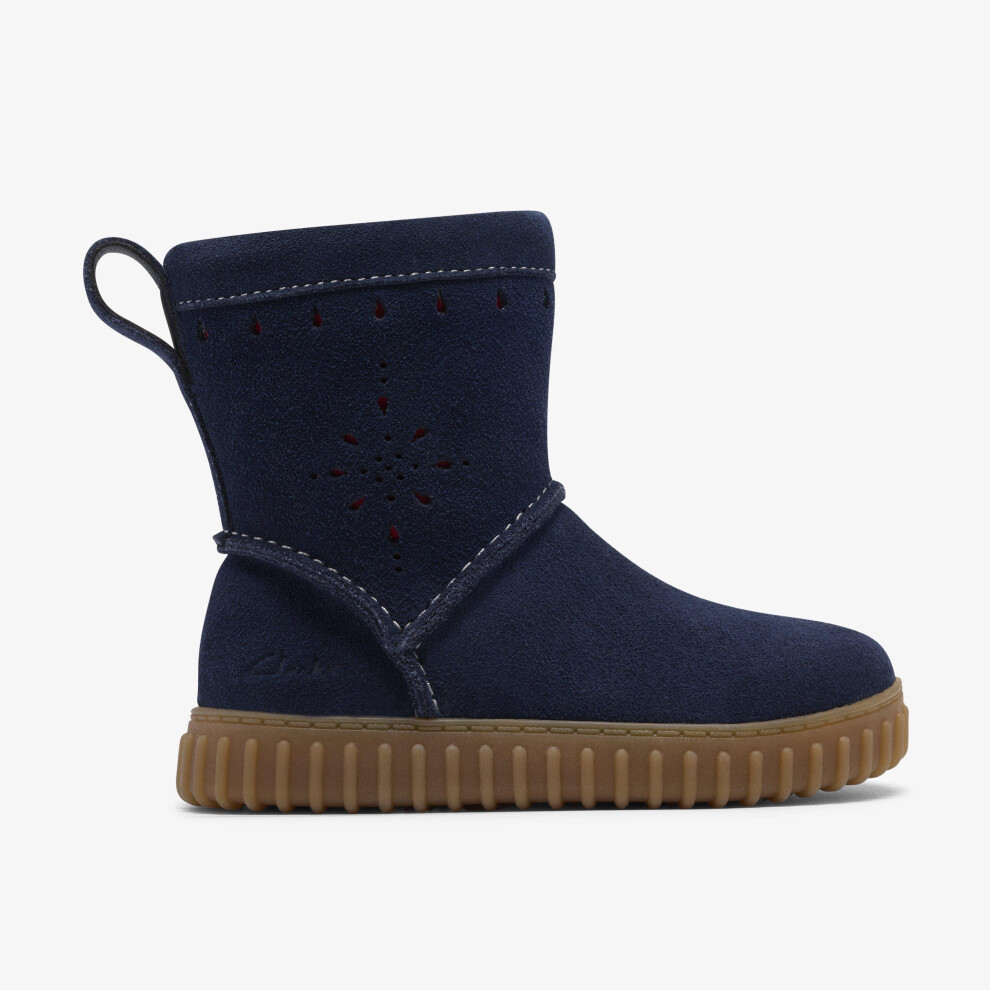 Clarks Girls Navy Suede Cove Spirit T Infant Boots Colour: :, Fit: F Size 7 Kids - Image 4