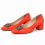 (38, Orange) Low Heels Matching Shoes and Bag Set 3