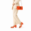 (36, Orange) Low Heels Matching Shoes and Bag Set 2