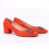 (36, Orange) Low Heels Matching Shoes and Bag Set 7